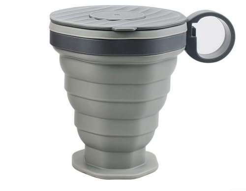 Vaso de agua plegable diseñado para viajes, camping y aventuras de senderismo (gris)