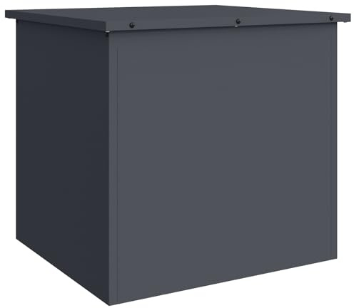 vidaXL Armadio da Giardino in Acciaio Antracite - 55 x 50.5 x 50 cm, con Sollevamento a Gas, Spazioso e Resistente alle Intemperie. Ottimo per Il Tuo Patio. Assemblaggio Necessario per 2 Persone, in