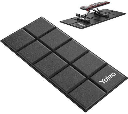 YOLEO Treadmill Mat Walking Pad Mat for Carpet, 160×75cm Foldable Exercise Equipment Mats - 6mm Thick Non-Slip, Shock Absorbing, Hardwood Floor Protection for Exercise Bike/Weight Bench (Black(2 PCS))