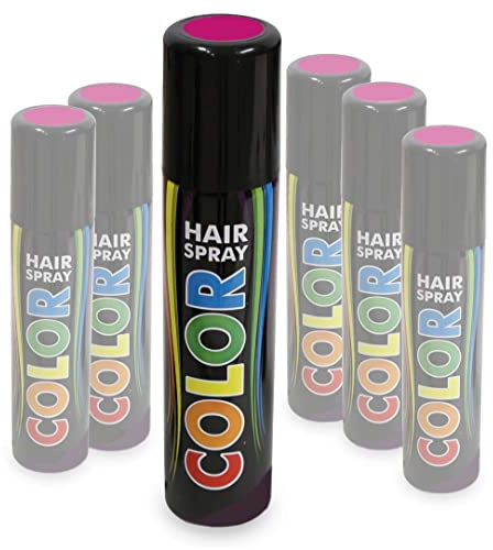 KarnevalsTeufel Hairspray Color in verschiedenen Farben buntes Haarspray Haarschmuck farbig (Pink)
