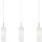 EGLO Pendellampe Troy 3, 3 flammige Pendelleuchte, Material: Stahl, Farbe: Nickel matt, Glas: satiniert weiß, Fassung: E27, L: 72 cm