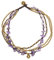 81stgeneration Améthyste pourpre hippie laiton or bracelet de cheville cloche