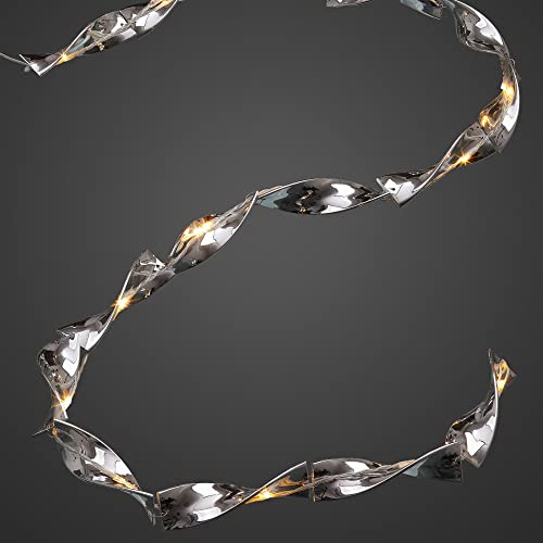 hellum Lichterkette Innen in Sprialform, 15 warmweiße LED, 1,5m beleuchtete Länge, Zuleitung 0,5m, batteriebetrieben, transparentes Kabel, Dekorationslichterkette, 564297