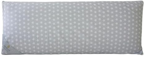 SEASONS - Almohada Viscoelástica 90 cm para Niños, Doble Funda con Cremallera, Almohada Baja de 9 cm, Transpirable, Tejido Exterior con Estrellas, Fabricado en España