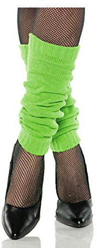 Horror-Shop Grüne 80er Jahre Beinstulpen als Kostüm Zubehör für Fasching