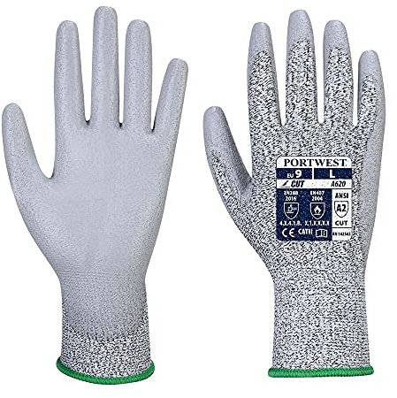 Portwest Guante Anti-Corte Lr Con La Palma Pu , Tamaño: S, Color: Gris, A620GRRS