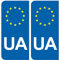 SAFIRMES 2 Aufkleber für Kfz-Nummernschild, Ukraine, Euopäen-Identifizierung