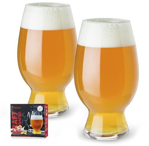 Spiegelau 2-teiliges Kraftbier-Glas-Set, American Wheat Beer/Witbier, Biergläser, Kristallglas, 750 ml, Craft Beer Glasses, 4992663, Klar