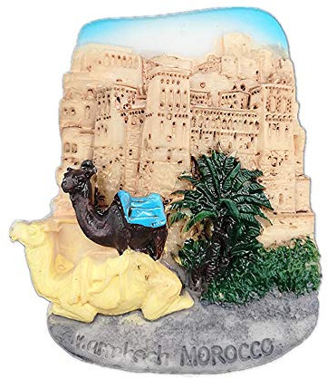 Kühlschrankmagnet mit 3D-Marrakech-Marokko-Souvenir, Heim- und Küchendekoration, Polyresin-Handwerk, Marrakesch Marokko-Kühlschrankmagnet.