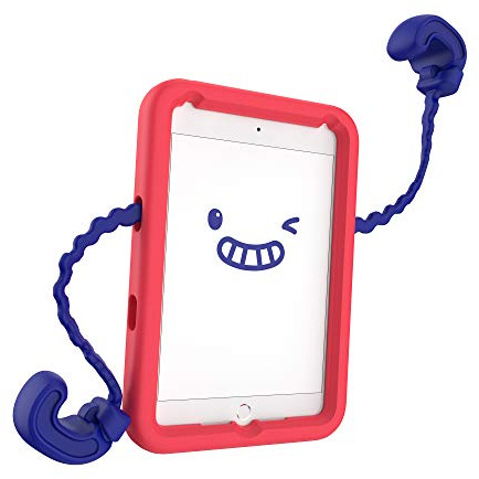 Speck Products Case-E, Fits iPad Mini 4 Case (2019), Case for Kids, Sandia Red/Brilliant Blue 128465-7943