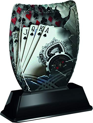 Trophy Monster Iceberg Poker Award Free Engraved Plate | Bulk Trophies Deal | for Clubs & Leagues | Made from Printed Acrylic (3 sizes) (180mm)