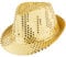 dressforfun 901028 Unisex Pailletten Glitzer Hut, breite Krempe, feines Hutband - diverse Farben - (gold | Nr. 304575
