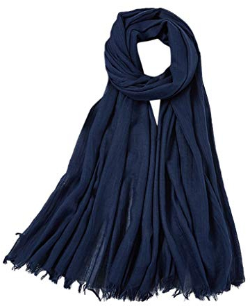 Lazzboy Scarf Muslim Hijab Frauen Solid Long Wickelschal Kopfbedeckung Schal Maxi Islamischen Muslimischen Schals Verpackung Langen(Marine)