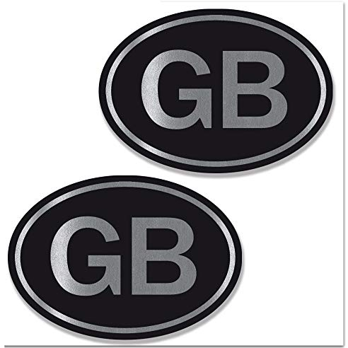 Biomar Labs® 2 Stück Silber Vinyl Grossbritannien GB Great Britain England UK Flagge Aufkleber Autoaufkleber Stickers Auto Moto Motorrad Fahrrad Helm Fenster Tuning B 258 Z*