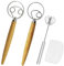 Listenman Lot de 2 fouets à pâte danoise en acier inoxydable de qualité supérieure et 1 lot de fouets rotatifs avec un grattoir pour pain, pâtisserie ou pâte à pizza, Accessoires Cuisine