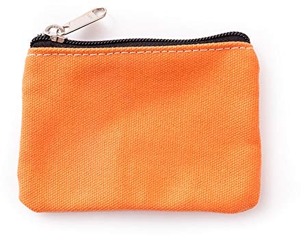 Hibate Canvas Schlüsseletui Schlüsseltasche Schlüsselmäppchen Klein für Herren Damen (Orange)