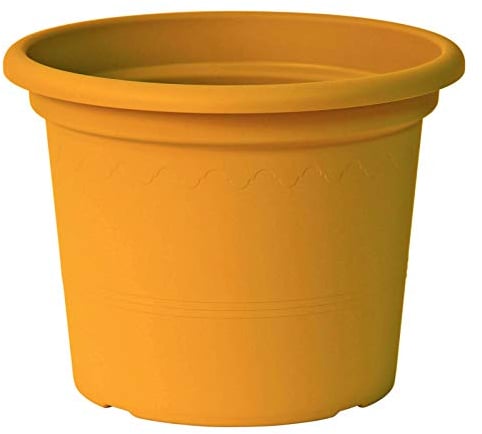 Euro3plast Geo Blumentopf 25 cm rund in Mango Gelb 1975.T5