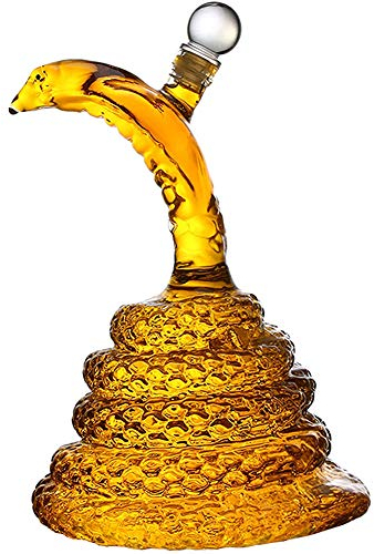 Serpent Whisky Bottle, Carafe À Liqueur avec Bouchon en Verre Bouteille De Vin en Verre Borosilicate en Forme De Serpent, Parfait pour Les Buveurs, Grands Cadeaux pour Tout Le Monde