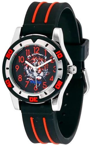 Kiddus Kinderuhr für Kinder, Jungen und Mädchen, Analog Armbanduhr, erste Kinderarmbanduhr ab 5 Jahre, Uhr Buben VorschuleTiger