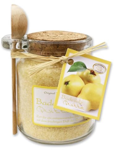 Florex Badesalz Quitte im dekorativen Glas mit Holzlöffel 300 g