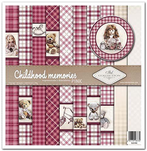 ITD Collection - Scrapbook Papier - Scrapbooking Set - Motivpapier zum Basteln - Dekorpapier 12x12 inches - 310 x 310 mm - 10 Blatt + 1 – Childhood memories - SLS-042