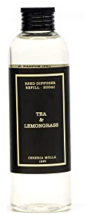 Cerereria Molla 1899 Nachfüller Nachfüller für Duftstäbchen 200 ml Tea & Lemongrass Zitrus frische Limette Zitronengras inklusive neuen schwarzen Duftstäbchen