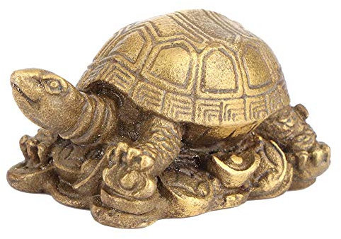 Tiiyee Décoration Tortue Laiton, Sculpture exquise Bronze Forme Tortue Chinoise Porte Bonheur décoration Artisanale Salon Chambre Bureau réception Cadeaux Collectionner