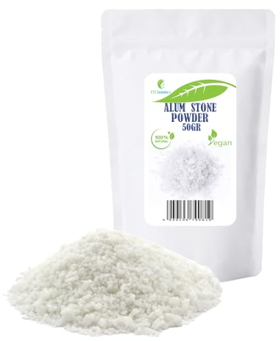 ALUM POWDER (Kalium alum) - 50 GR - 100% natürlich | Ideal für die Formulierung von Deodorants, Körperpflege und Aftershave Produkten.