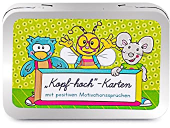 TRENDHAUS ABC Champions 21 Motivationskarten in Metallbox, Kleines Geschenk zum Schulanfang