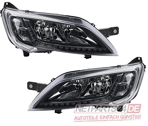 Johns, Scheinwerfer Satz passend für Fiat Ducato Scheinwerf. Set 250 06/14- chrom LED Tagfahrlic. li+re