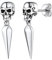 Suplight 925 Sterling Silver Skull Spike Earrings Vintage Skull Drop Dangle Earrings for Men Women