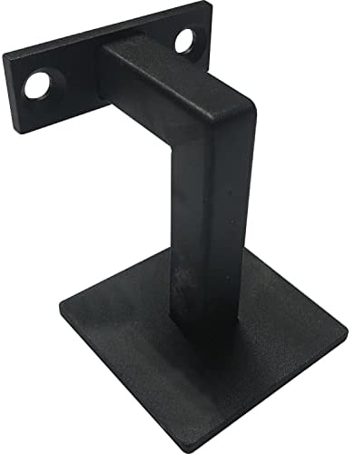Halcö Handlaufträger mit Schraubbefestigung, Handlaufhalter Wandabstand 78 mm, Handlauf Halterung Eisen verzinkt schwarz