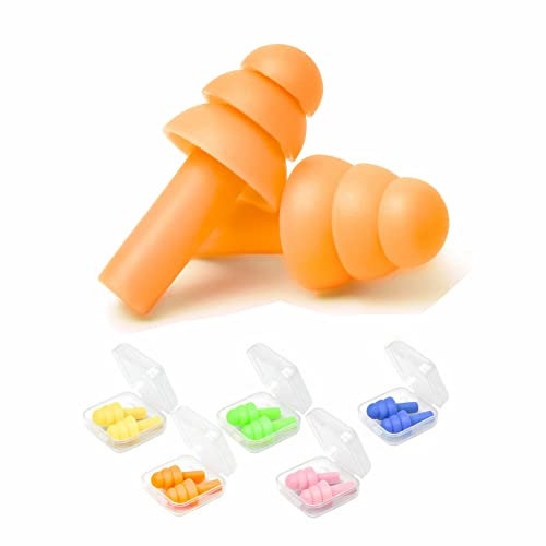 Tappi per Orecchie, 5 Paia in Silicone, per Piscina, con Cancellazione Del Rumore Dormire, Nuotare。