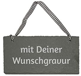 Schieferschild zum Aufhängen mit persönlicher Gravur | Schild aus Schiefer selbst gestalten
