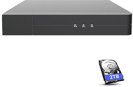 1080P 2MP 16 Channel DVR Recorder for CCTV Analog Coax Cameras - 2TB Storage, Compatible With Hikvision, Dahua, LTS, Swann, Zosi, Annke - Supports 1080P 2MP or Lower Resolution
