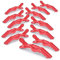 Lot de 12 pinces à cheveux professionnelles en plastique pour femme - Pinces crocodiles durables avec poignée antidérapante et grandes dents pour un coiffage facile - Épaisse/fine (Rouge)