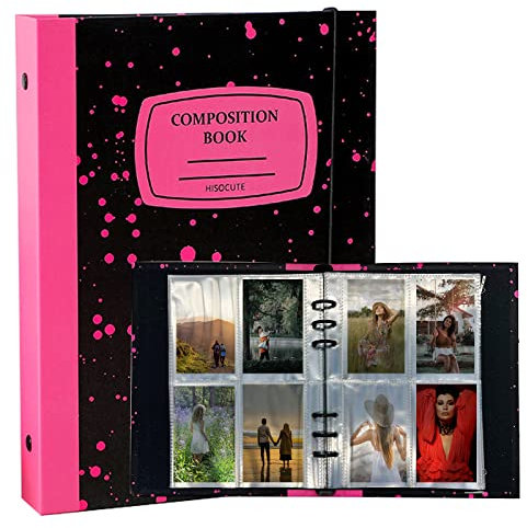 Xinyanmy 3 Zoll Fotoalbum mit 30 Innenseiten A5 Fotokartenbinder Kpop Fotokartenhalter Fotokartenhüllen 240 Fächer für Fotos, Karten oder Bilder Schwarz Rose