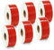 BETCKEY - 6 Große Rollen Rot Adressetiketten Kompatibel mit DYMO 99010(S0722370), 28mm x 89mm, 2100 Farbige Etiketten für LabelWriter 450, 4XL NICHT passend 550 oder 5XL