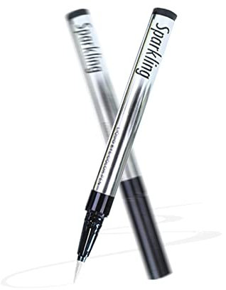Music Flower Flüssiger Eyeliner mit Perlglanz, Wasserfester und Wischfester Flüssiger Eyeliner-Stift, Flexible Pinselspitze für Einfache Kontrolle, Vielseitig Verwendbar in Einem Stift, Silber