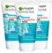 Garnier SkinActive PureActive 3-in-1 Reinigungs-Ton Scrub Maske mit reinigender Wirkung, Peeling, Mattierend, für Mischhaut mit Unvollkommenheiten – 3 Flaschen à 150 ml
