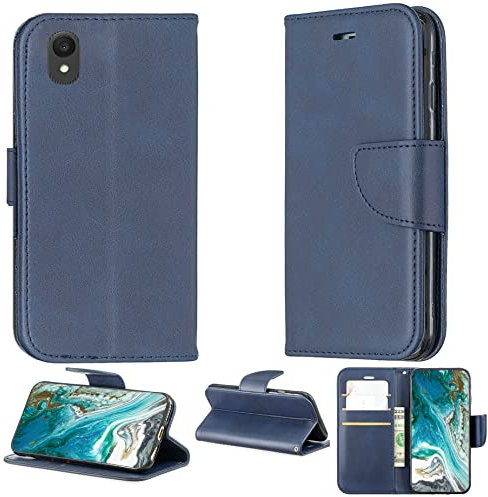 Aroepurt Coque pour Qilive Smartphone Q1-22 5 Pouces = alcatel 1 2021 Coque Compatible avec Qilive Smartphone Q1-22 5 Pouces = alcatel 1 2021 Coque Étui Housse Case Support YZW Blue