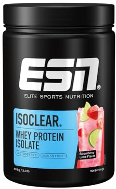 ESN ISOCLEAR Whey Isolate Protein Pulver, Strawberry Lime, 908 g | Proteinlimo mit fruchtig leckerem Geschmack, clear Whey - made in Germany