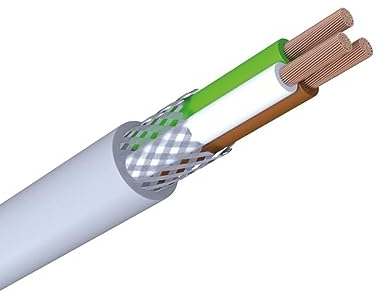 WITTKOWARE LiYCY 3x0,50mm² Elektronik-Steuerleitung mit Geflecht Abschirmung, Kupfer, Mantelfarbe grau, Kabellänge 25m