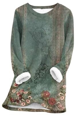 Fleece Lined Jumper Ladies UK,Winter Warm Christmas Sweatshirt Ladies Vintage Argyle Print Plush Sweater Pullover Sweater Casual Thick Velvet Plaid Fleece Tops Plus Size 8-22