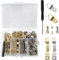 Bildaufhänger, Mengger 325 Stück Bildaufhänger Bilderhaken Bilder Aufhängen Bild Aufhänger Bilderrahmen Set mit Fachbox für Fotorahmen Backing Clips (Silver, Gold)