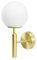 Alpinaluz Applique Murale en Aluminium avec Abat-jour en Boule de Verre Opale Blanc, Douille Dorée E27, Style Moderne pour Salon, Salle à Manger, Table de Nuit