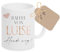 Manufaktur Liebevoll I Kaffee-Tasse mit Buchstabe, personalisiert mit Wunschname, Persönliches Geschenk, Keramiktasse, Tee Tasse, Bürotasse Spruch lustig (Rosa: Hände weg)