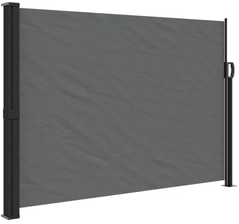 vidaXL Seitenmarkise, Wandmarkise mit PU-Beschichtung, Sichtschutz für Balkon Terrasse Garten, Windschutz Markise, Ausziehbar Anthrazit Polyester