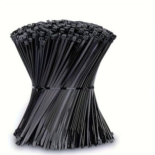 Addein Black Cable Ties, Plastic Heavy Duty Zip Tie Wrap, Heavy Duty Cable Ties for Home, Garden, Office, DIY, Industrial, Events & Tool Kit