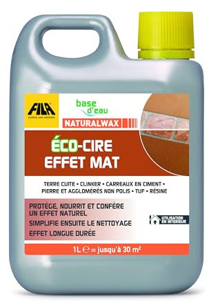 FILA Surface Care Solutions, NATURALWAX, Cire écologique à Effet Mat pour l'Entretien Maison, Produit Sol Convient pour Terre Cuite, la Cimentine, la Pierre, le Klinker etc, 1L